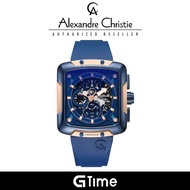 [Official Warranty]Alexandre Christie 3039GCRURBU Silicone Strap 42mm Men's Chronograph Watch 3039GC