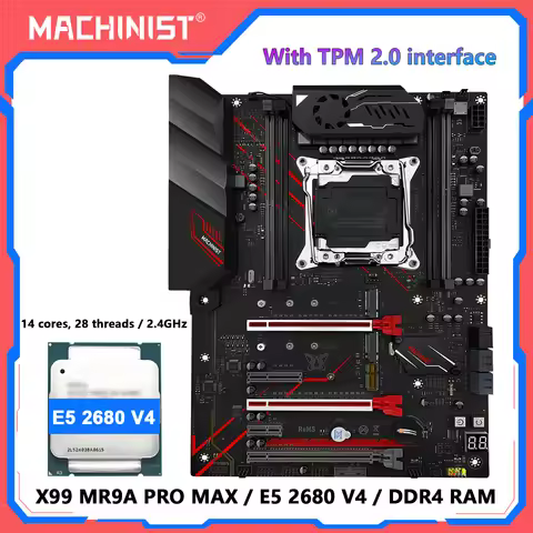 MACHINIST X99 Motherboard Xeon E5 2680 V4 LGA 2011-3 CPU Combo DDR4 16GB RAM Kit Set MR9A PRO MAX Su