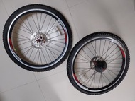 [單車零件]TRINX 26寸鋁合金單車碟刹輪組 輪圏 Aluminum Alloy 26x1.95 Bicycle Bike Wheels with Disc Brakes