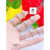 Western halo white copper ring 750