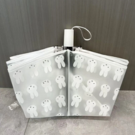 {CTT Lights} Kawaii Miffy Cute Fully Automatic Umbrella Cartoon Rabbit Printing Transparent Ins Styl