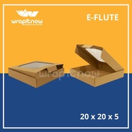 4psy- (20 Pcs) Eflute Box Cardboard 22X12X7 Box 23X15X7 Die Cut Packing Olshop Roll Cake Clothes