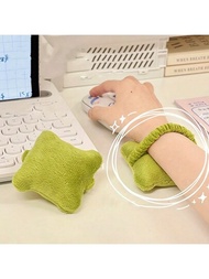 1入組可愛電腦鍵盤手腕墊帶手枕，防摩擦、保暖且符合人體工學設計，適用於辦公桌