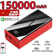 100% powerbank original 150000mah Fast charging power bank for iphone Supports Micro/Type-C/Apple Bu