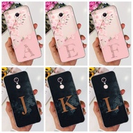 Xiaomi Redmi 5 / Redmi 5 Plus Beautiful Flower Fog Initial Letter Case Redmi5 5Plus Soft Silicone TPU Case