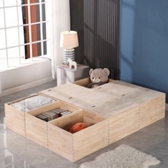 Solid Wood Tatami Bed Frame Combination Type Bed Widen Platform Bed Simplicity Tatami Bed