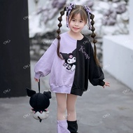 MC121 เสื้อแขนยาวเด็ก เสื้อคลุมเด็กสีม่วง ชุดกันหนาวลายการ์ตูน น่ารัก