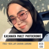 Kacamata Kotak 9691 , Paket Lensa Photocromic ,Bisa =