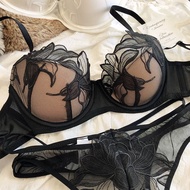 Women's Lace Lingerie Set - Embroidered Soft Wire-Free Bra & panties | Plus Size 34-40A/B/C
