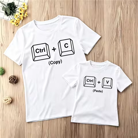 Funny Father Mother Kids Matching Shirts Ctrl C Ctrl V Copy Paste Dad Kids Baby Family Matching Outf