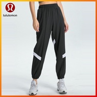 Lululemon yoga sports casual women's pants splicing color elastic loose pocket running pants Yoga Fitness pant LU1464