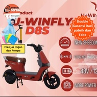 PROMO FREE ONGKIR BONUS DOUBLE D8S Sepeda Motor pedal Listrik UWINFLY DF8s DRAGONFLY 8  s Moped D8D Electric Bike 500 Watt 48V/12AH Garansi SNI