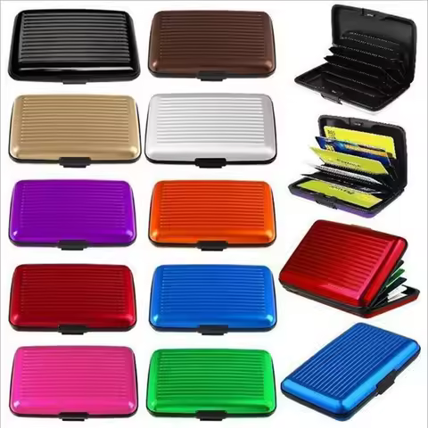 Pocket Business Id Credit Cards Wallet Holder Case Aluminum Metal Men Waterproof Business Id Credit