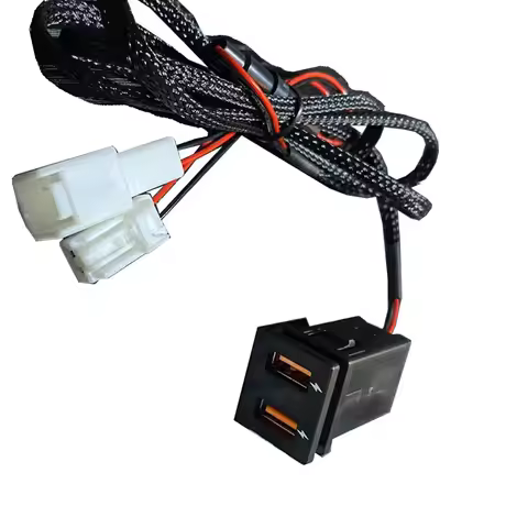 1PC Double USB Charger Car Interface Socket Double Connector Double QC3.0 Voltage Display For Toyota