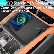 Center Control Wireless Charging Panel Silicone Anti-slip Mat for BYD Sealion 7 EV Sea Lion 07 Inter