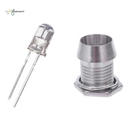 50 Pcs 5mm RGB LED Light Emission Diode & 20 Pcs Copper 5mm Light Emitting Diode LED Holder Mount Pa