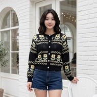 Benang_Indah - premium Korean Style Knetwear Knitted Cardigan LOLA FLOWER - Floral Knitted Cardigan 