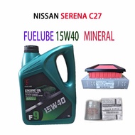 NISSAN SERENA C27  OIL FILTER + AIR FILTER + FUELUBE 15W40 MINERAL ENGINE OIL
