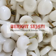 PUTIH (50 PCS) Paku Plastik Anti Slip Alas Kaki Bawah Meja Kursi Lemari Sofa Bangku Rotan