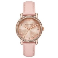 【W小舖】MICHAEL KORS 38mm MK2987 粉色真皮錶帶 女錶 手錶 腕錶 晶鑽錶 MK-現貨在台