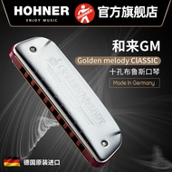 German Hohner Helai Golden Melody Ten Holes 10 Harmonica Gm Blues Adult Harmonica