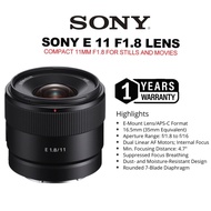 Sony E 11mm F/1.8 Lens E-mount APSC Format Dual Linear Motor Autofocus original (1 years warranty)
