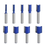 Blue+Silver 8mm Shank Router Bit Double Flute for Wood Turning Lathe Machine