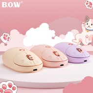 BOW MD198L Colourful Wireless Mouse BT and 2.4G Dual-mode Cute Rechargeable Ergonomic Mouse for tabl