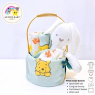 [ Genius Baby House ] Signature Genius Baby Newborn Clothes Steel Basket Gift Bundle Set G3865