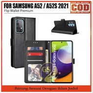 LEATHER FLIP COVER WALLET SAMSUNG A52s A52 S 2021 CASE KULIT DOMPET