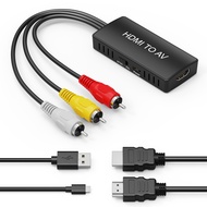 HDMI to RCA Converter, HDMI to AV Adapter for Old TV, HDMI RCA Composite Video Converter Supports PA