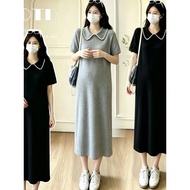pregnant dress plus size women pregnant dress pregnant Maternity Knitted Dress - Summer Lapel Design