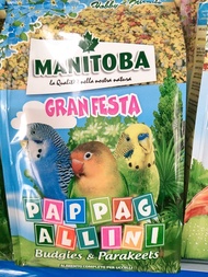 Thức ăn hoàn chỉnh cho vẹt size nhỏ và trung có cám trứng (gói 500g) Manitoba Gran Festa Pappagalini