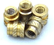 [ J&J Products ] Brass Insert IUTB-256, 2-56 Thru-Threaded, 3.7mm OD, 4 mm Length, Heat Staking Inse