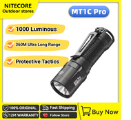 NITECORE MT1C Pro ไฟฉายพกพา EDC 1000ลูเมนไฟฉายกล18350 USB-C แบตเตอรี่ลิเธียมไอออนชาร์จได้