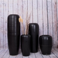 Jingdezhen Ceramic Vase Four-Piece Set Black Large Floor Vase Handmade Glazed Ceramic Vase Ornaments
