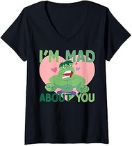 Womens Marvel Hulk I'm Mad About You Valentine Card V-Neck T-Shirt