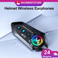 【✅SG✅】Y12 Motorcycle Helmet Headset Bluetooth Talking Headset Headphones Waterproof Wireless Hands-F