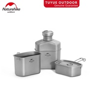 Naturehike Titanium Kettle Pot Set Ultralight Folding Hanging Pot Picnic Set Camping Outdoor Hiking Travel 3 In 1 Survival Set