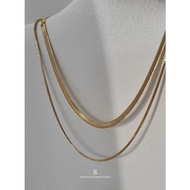 Bright and Shine-GOLD BLADE LAYER NECKLACE (41 cm.)