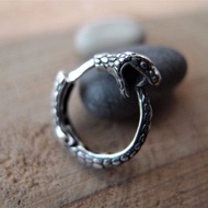 烏洛波羅斯 925 純銀蛇形圈式耳環 16mm-0.65 英吋，單支耳環