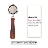 51mm Không Đáy Portafilter Cho Máy Pha Cà Phê Delonghi EC680 EC310 Máy Pha Cà Phê Espresso Kim Loại 