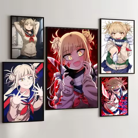 1PC Himiko Toga Boku No Hero Academia Movie Sticky Posters Retro Kraft Paper Sticker Room Bar Cafe A