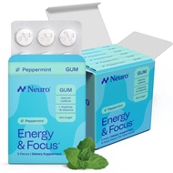 Neuro Energy & Focus Gum - Caffeine Gum with 40mg Natural Caffeine & L-Theanine - Nootropic Energy S