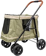 Pet Stroller for Small Medium Dogs Strolling Cart Breathable Large Space Waterproof Oxford Cloth Det