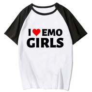 i Love Emo Girls tshirt women designer Japanese streetwear Tee girl harajuku graphic designer clothe