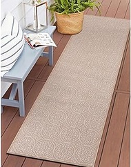 Rugshop Capri Transitional Floral Circles Textured Flat Weave Easy Cleaning Outdoor Rugs for Deck,Pa