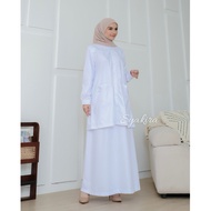 Ss SYAKIRA SKIRT SET/ DINKES SKIRT SET TOYOBO WHITE CHAIN clean nursing uniform civil servant pdh te