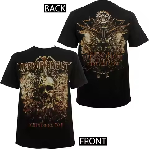 Authentic NECROPHAGIST Band Diminished To B Song Lyrics T-Shirt S-2XL NEW