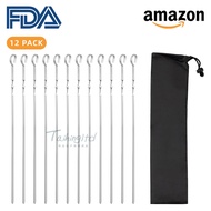 47 50 57 cm Stainless Steel Barbecue Stick Set Barbecue Fork Outdoor BBQ Barbecue Needle Kabob Skewe